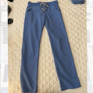 Figs Kade Cargo Scrub Pants - Small Tall, ceil blue
